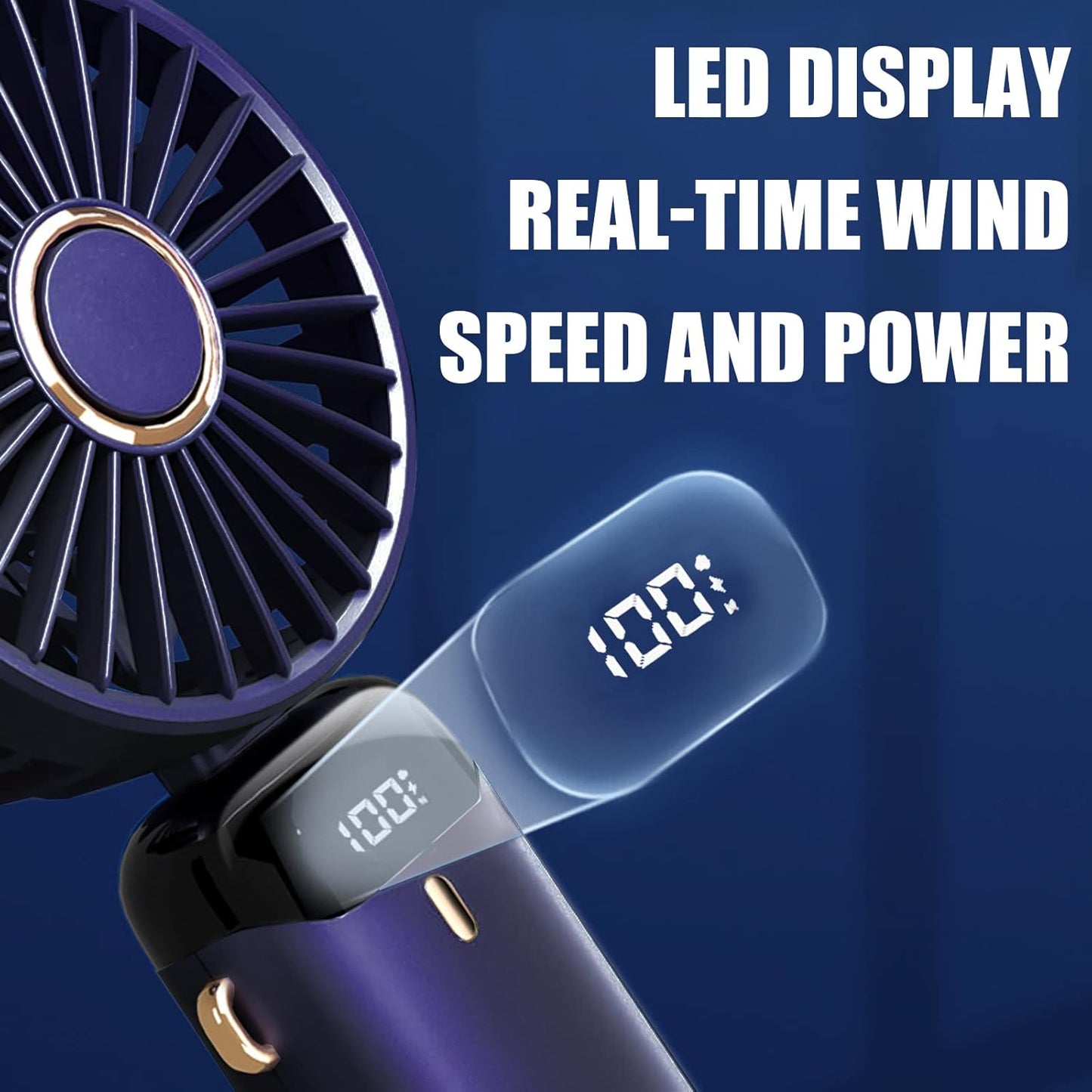 TURBOSONIC™ High-Speed Portable Fan With 5 Cooling Modes, Foldable Design, LED Display & Long Battery Life @ Just Rs.699/-