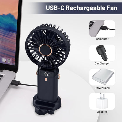 TURBOSONIC™ High-Speed Portable Fan With 5 Cooling Modes, Foldable Design, LED Display & Long Battery Life @ Just Rs.699/-