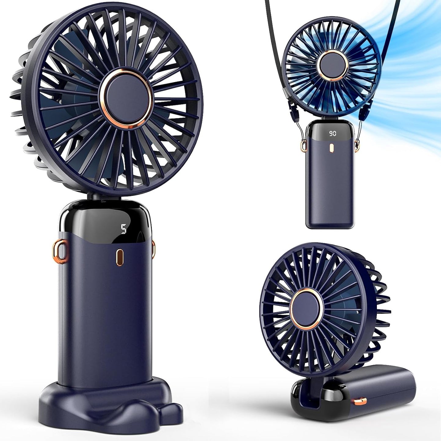 TURBOSONIC™ High-Speed Portable Fan With 5 Cooling Modes, Foldable Design, LED Display & Long Battery Life @ Just Rs.699/-