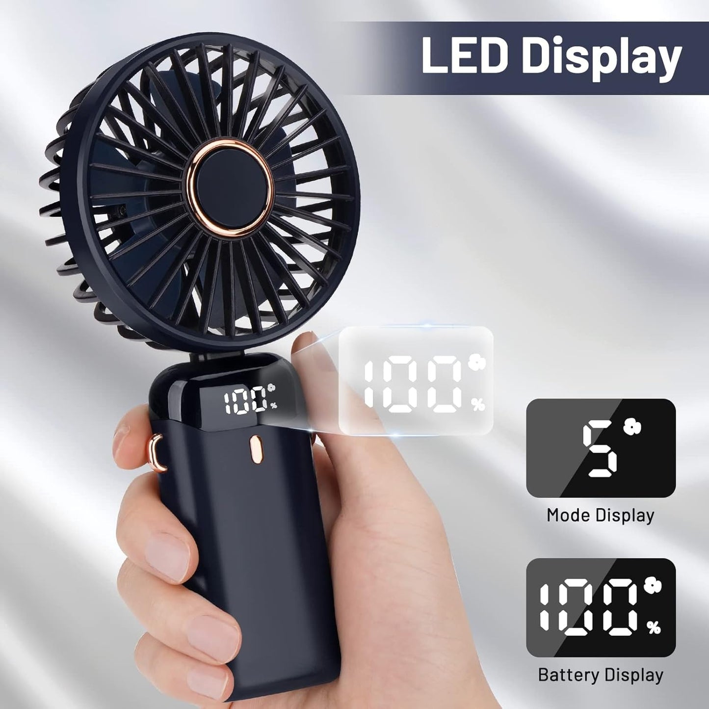 TURBOSONIC™ High-Speed Portable Fan With 5 Cooling Modes, Foldable Design, LED Display & Long Battery Life @ Just Rs.699/-